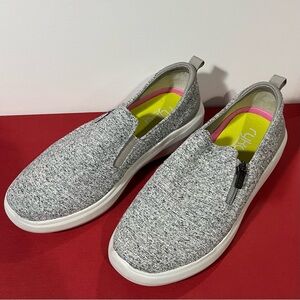 Ryka Surround Fit Ally Slip-On Shoes Zip Detail Heathered Black Gray Size 6.5W